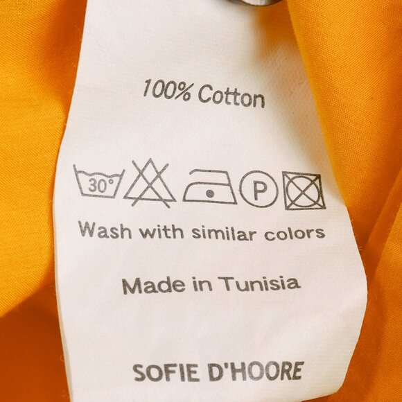 Sofie D'Hoore Orange Button Up Tie Front Shirt - Picture 9 of 10